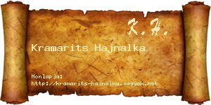 Kramarits Hajnalka névjegykártya